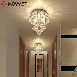 Postmodern Crystal LED Ceiling Lamp With Iron Glass Aisles Balcony Indoor Living Bedroom Aluminum Hanging Chandelier G4