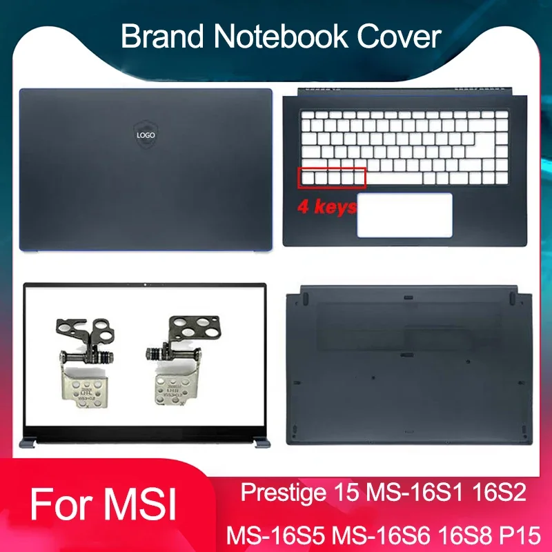 New For MSI Prestige 15 MS-16S1 16S2 16S3 16S6 MS-16S5 16S7 16S8 P15 LCD Back Cover/Front Bezel/Palmrest/Bottom Case/Hinges Blue