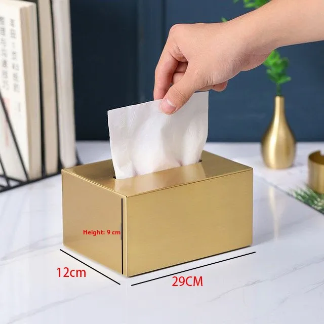 

Ele Rectangular Brass Plated Metal Tissue Box Living Room Coffee Table Der Sle Tissue Holder Home Organization