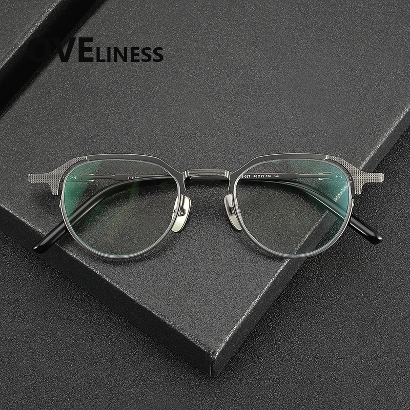 

pure Titanium Glasses Frame Men New Brand Design Vintage Retro Round Eyeglasses Women Ultralight High Quality Eyewear Spectacles