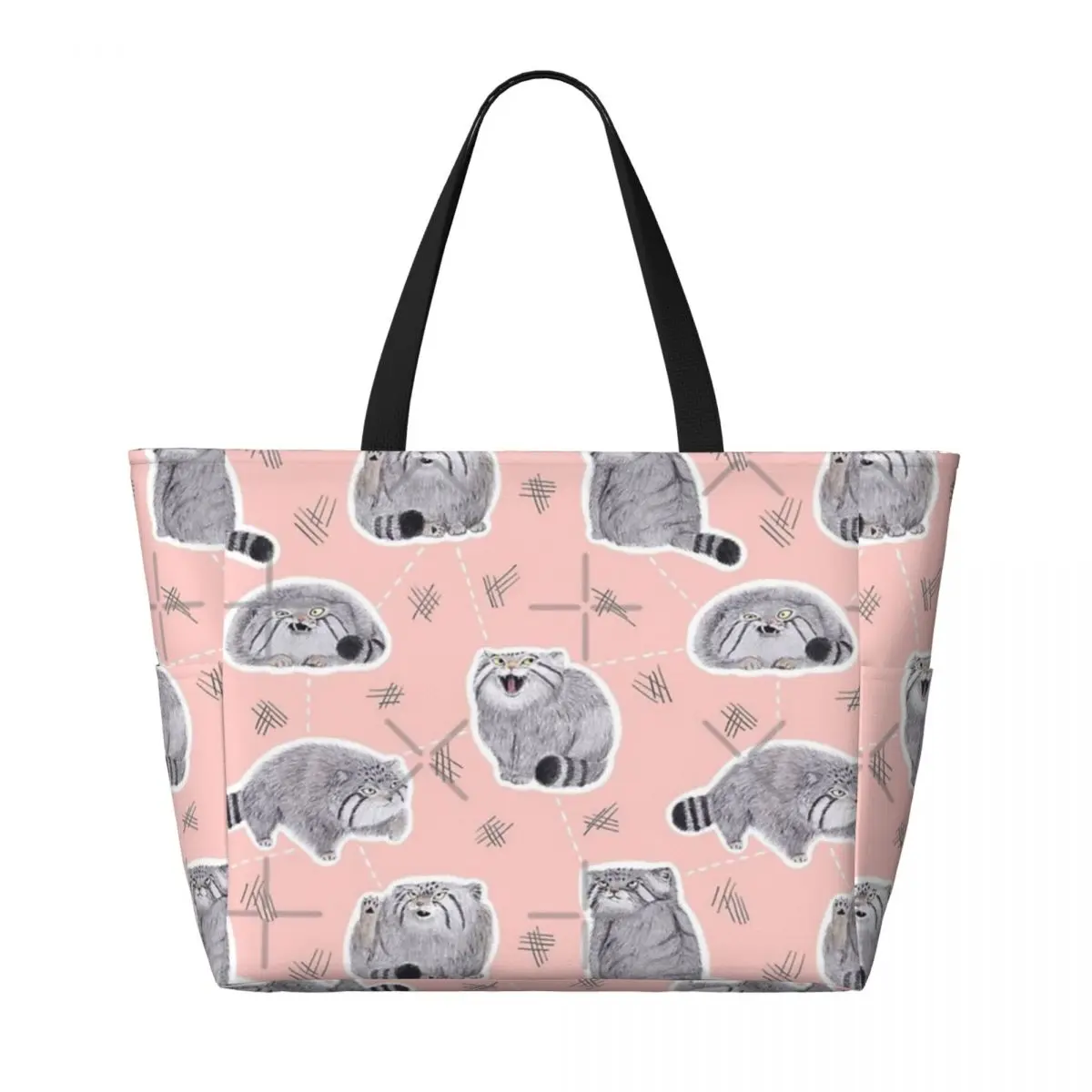 Pudgy Pallas' Cats Beach Travel Bag, Tote Bag Holiday Practical Travel Birthday Gift Multi-Style Pattern