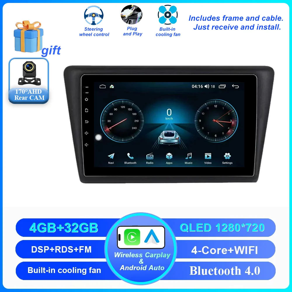 Android 16 Carplay Car Radio For VW Skoda Rapid 2013 2014 2015 2016 2017 2018 2019 Seat Toledo 2015 - 2018 GPS Multimedia Stereo image 3