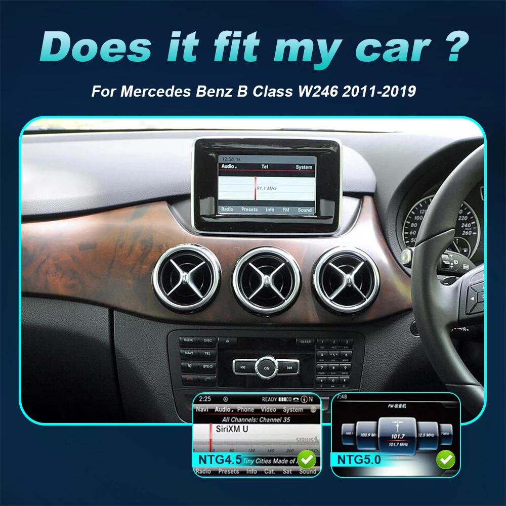 Qualcomm 668 Carplay Screen Android 14 Car Autoradio GPS Multimedia Player For Mercedes Benz B Class W246 2011-2019