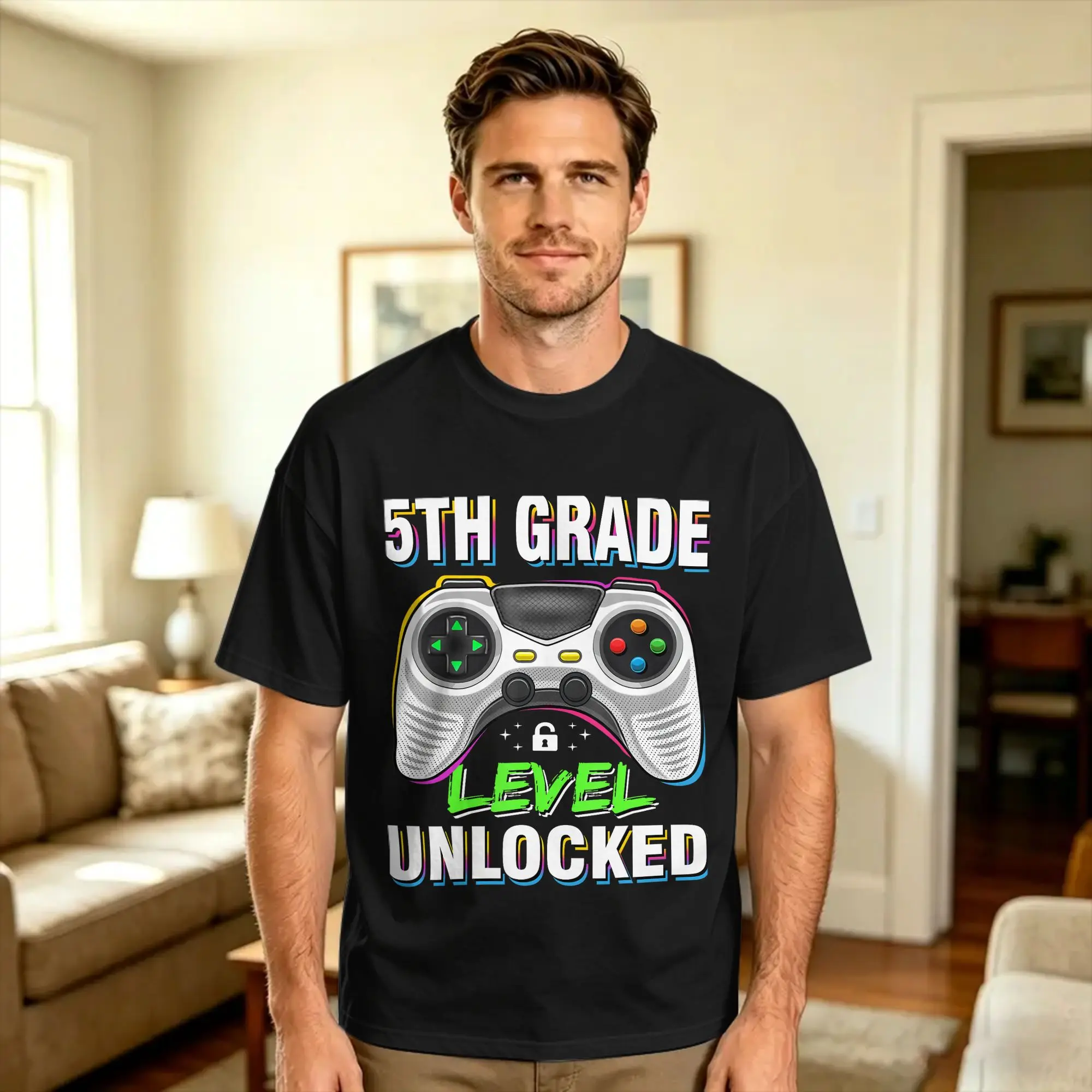 Level 5th Grade Unlocked Back to School First Day T Shirt  Fashion T Shirts Short Sleeves Aesthetic Tops Summer Cotton Tops