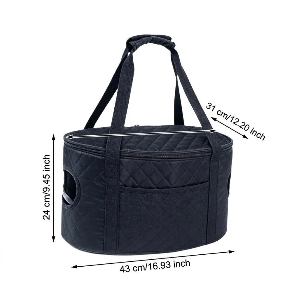 Portable Slow Cooker Bag for 6 Quart and 8 Quart Appliances with Polyester Exterior and Heat Retaining Interior