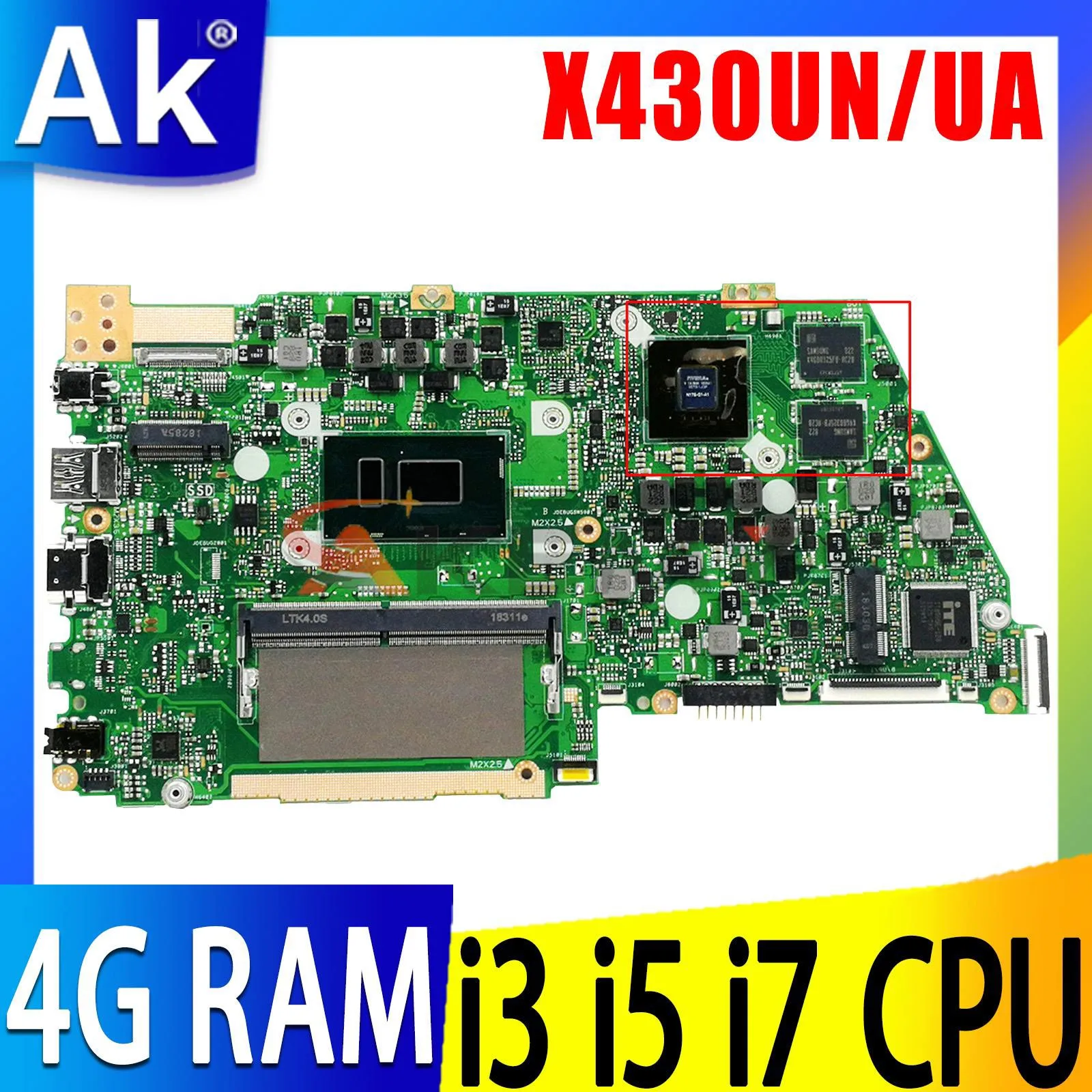 

Shenzhen X430UN Mainboard For ASUS S430UF V430UF K430UN S430UA R430UA K430UA R430UN R430UF X430UA Laptop Motherboard I3 I5 I7