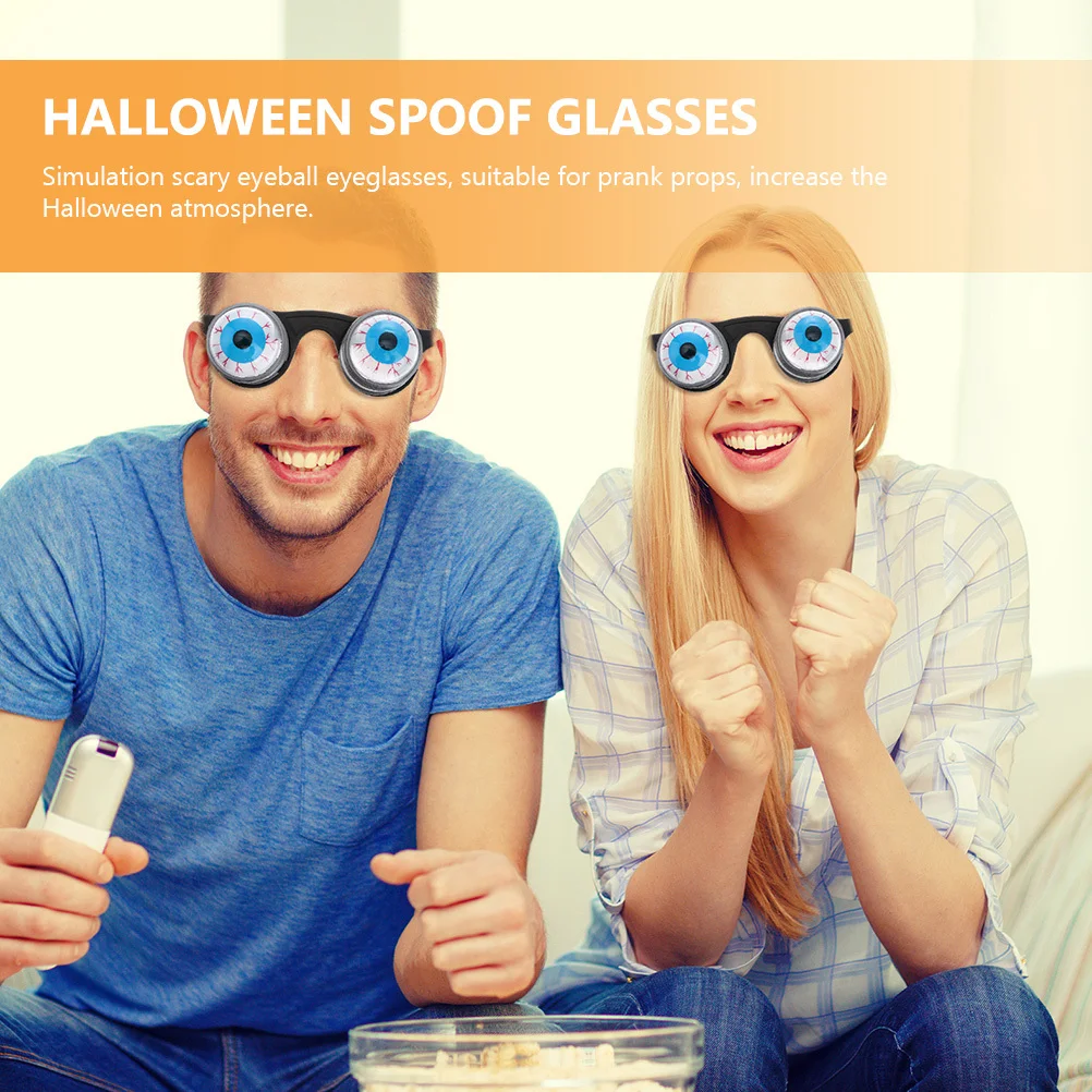 5Pcs Eyeball Shaped Glasses Halloween Decor Favors Trick Props for Cosplay Event Gag Gift Accessories