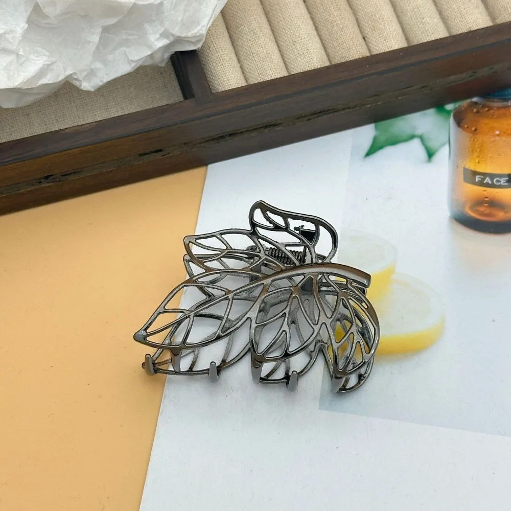1 Stück Modische Boho Hohlblatt-Haarklammer Große Metall-Haarspange für Dickes Haar Elegantes Naturinspiriertes Haaraccessoire für Frauen – Detail 7