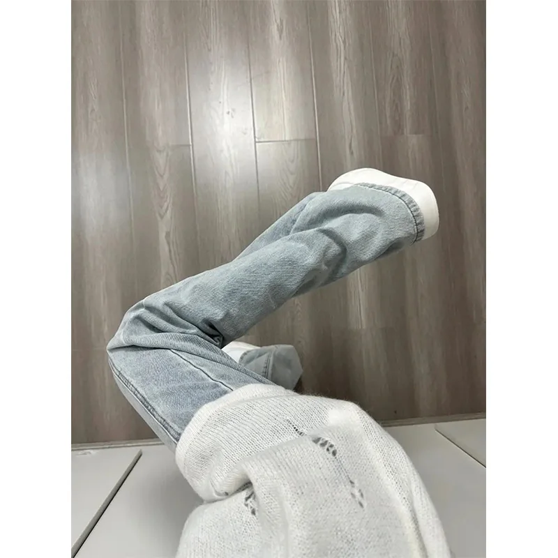 

American Retro Slim Wide Leg Jeans Women's Spring Summer Thin High Waist Design Straight Tube Micro Flared Long Pants