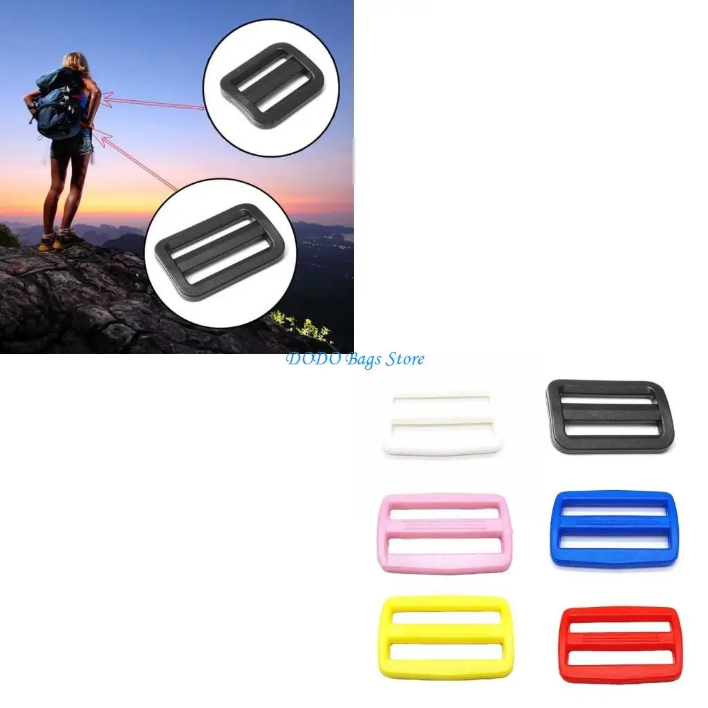 

10Pcs Plastic Adjustable Webbing Slide Buckles for Bag Shoe and Clothing Adjustments Replacement in Assorted Colors