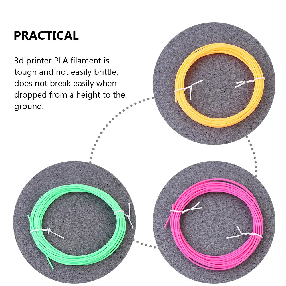 

10Pcs 3D Printer Filament Pla 1.75mm Smooth Flow High Dimensional Accuracy Ideal for 3D Printing Resistant Wear