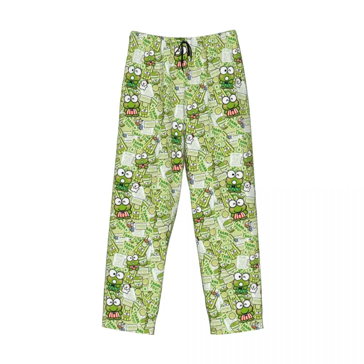 Custom Men's Keroppi Pajama Pants Printed Comic Hot Sleep Sleepwear Bottoms with Pockets