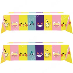 2Pcs Pokemon Pikachu Tablecloth Set Children's Party Decoration Charmander Squirtle Bulbasaur Birthday Table Cover Gift Doll Toy