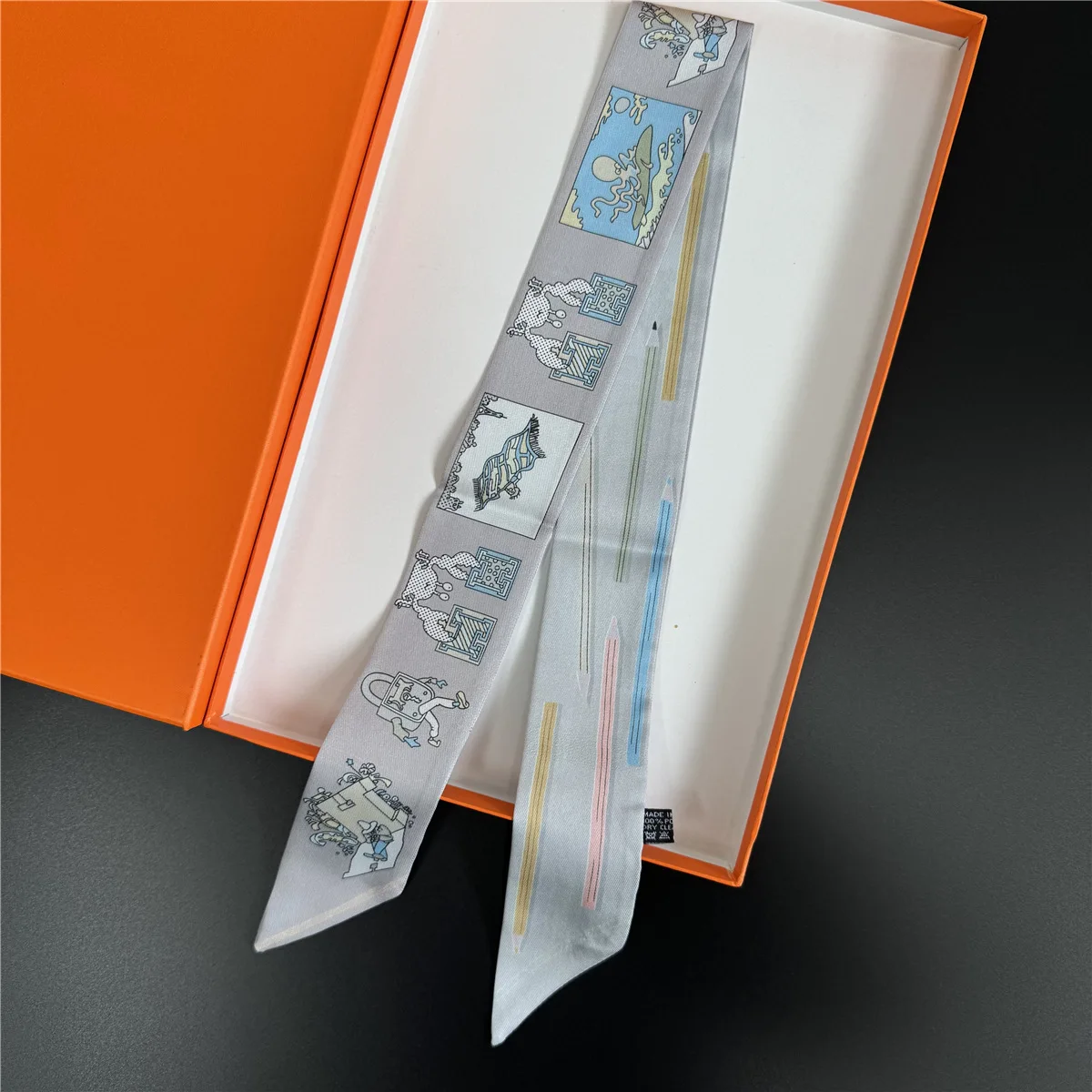 2024 브랜드 디자인 능 직물 100% 실크 스카프 럭셔리 패션 스카프 여성 풀라 스키니 가방 스카프 새로운 핫 Neckerchief 머리 머리띠