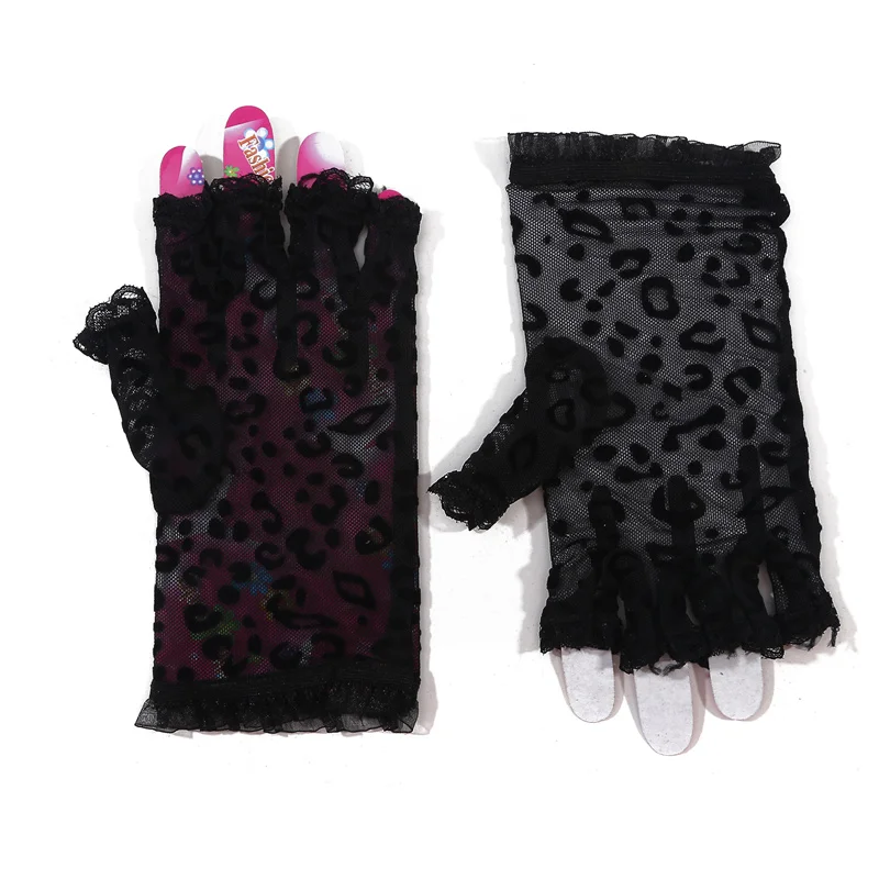 Gants en dentelle évidés de style élégant pour femmes, gants courts pour patients, noir, rouge, blanc, accessoires de fête de mariage, nouveau, 2024