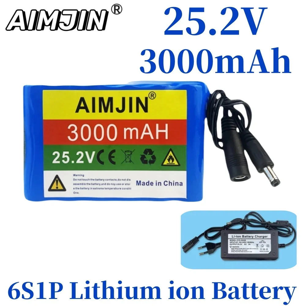 

6S1P 25.2V 3000mAh. Rechargeable lithium-ion battery pack. Applied to CCTV cameras, etc