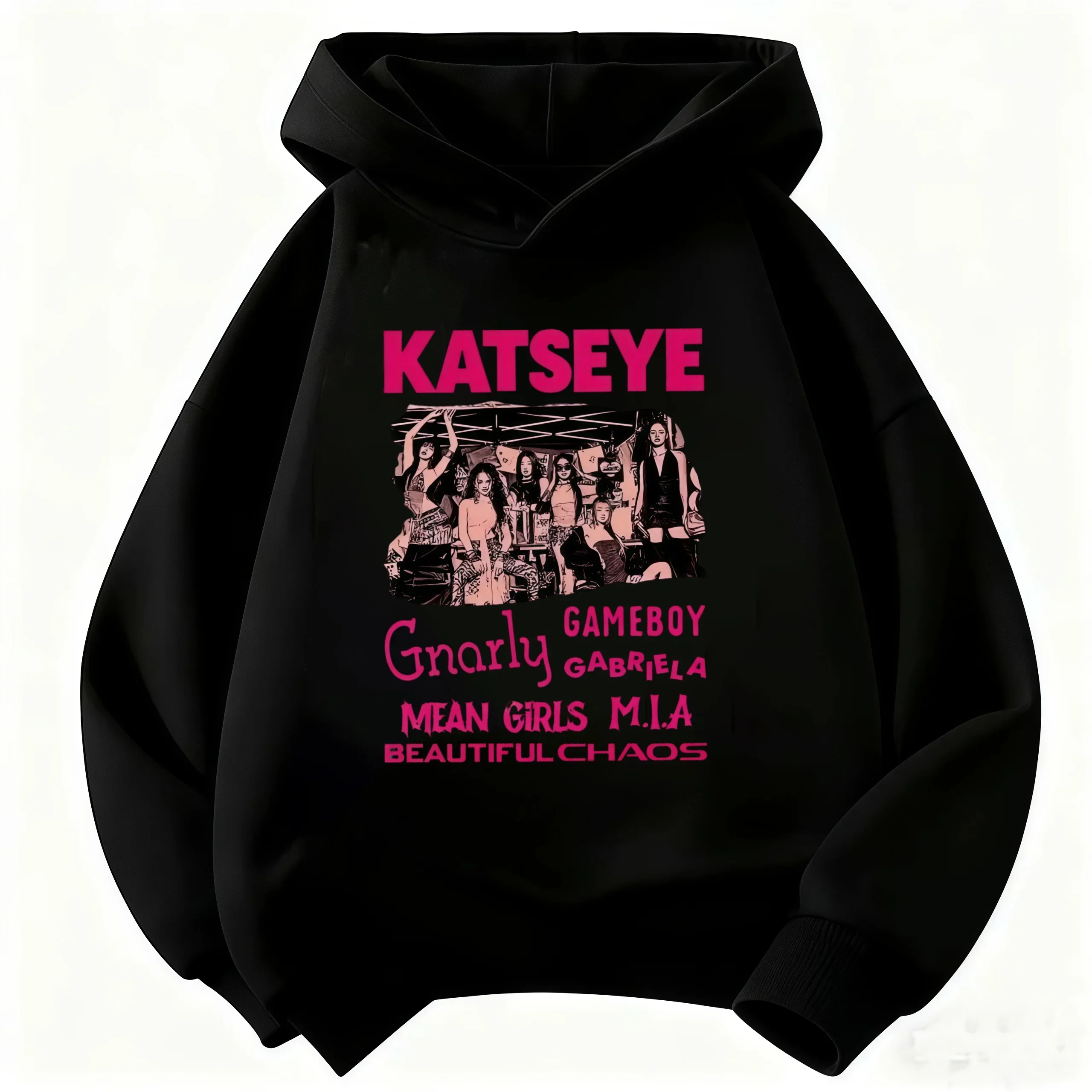 Kinder Rosa KATSEYE Cartoon-Figur Hoodie Kinder Lockerer Lässiger Kapuzenpullover Mädchen Mode Grafik Pullover Alltags-Oberteil – Detail 4