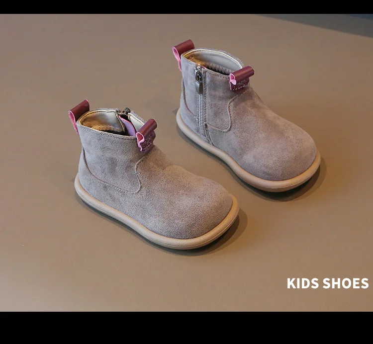 Herbst-Winter Baby Jungen Mädchen Stiefel Oxford Wildleder Kinder Freizeitschuhe Outdoor Rutschfeste Babyschuhe Plüsch Kinder Knöchelstiefel – Detail 20