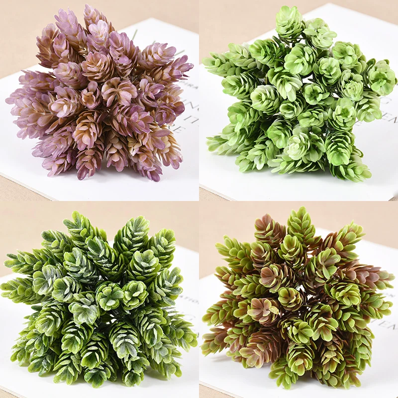 6Pcs/Bundle Simulation Pineapple Grass Fake Green Plant Artificial Flowers Bouquets For Wedding Home Table Decor Christmas Gifts