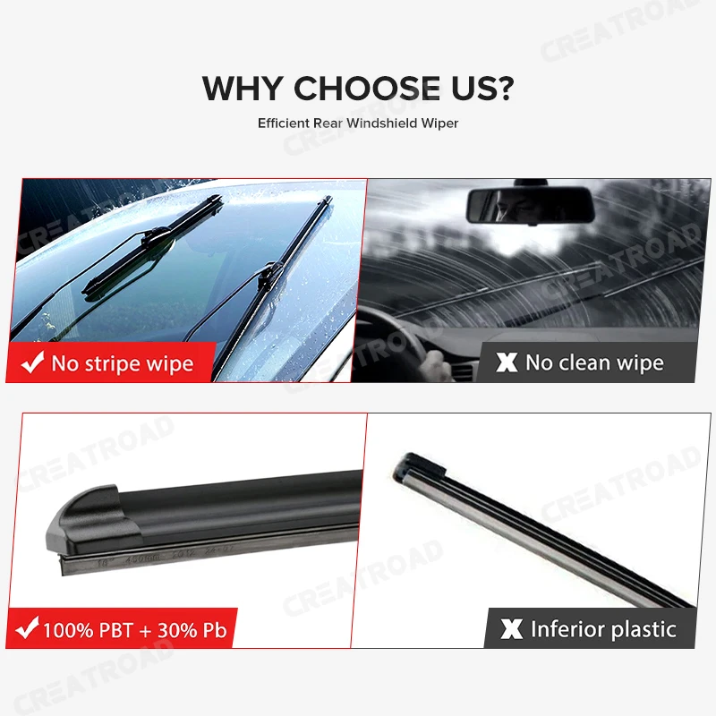 Wiper Front & Rear Wiper Blades Set Kit For Dodge Journey 2008 - 2020 Windshield Windscreen Window Car Brushes 24\