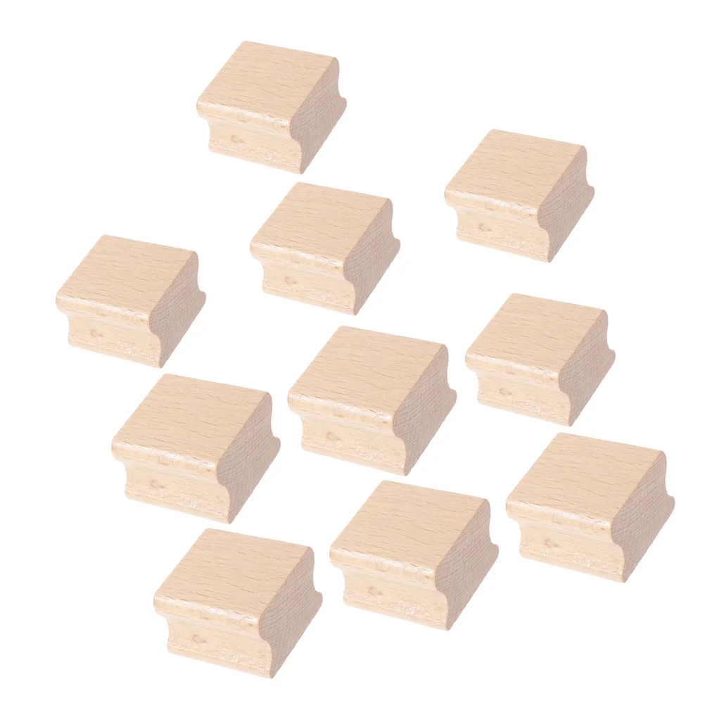 บล็อกไม้บีชสำหรับทำแสตมป์ 10 ชิ้น แบบมีร่อง สำหรับงาน DIY งานฝีมือ สมุดภาพ แสตมป์หมึก สำหรับงานประดิษฐ์ เครื่องมือปั๊มลายบนไม้