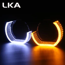 2pcs 5D Angel Eyes Shrouds 3.0 Inch for HID Xenon Projector Lens White Yellow DRL LED Lights Auto Accessories