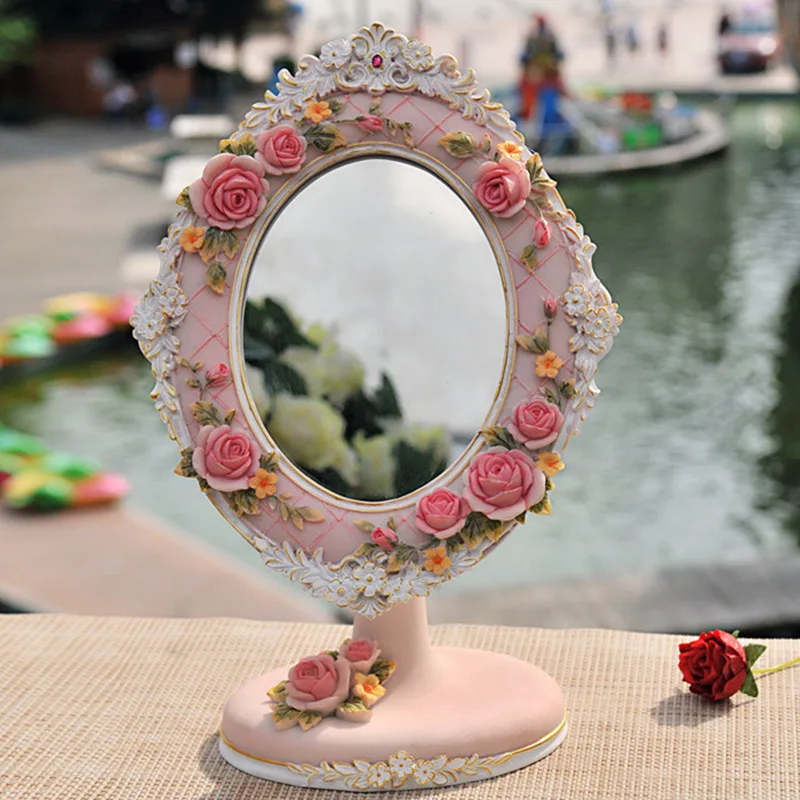 

CL Light Luxury Premium Mirror Makeup Mirror Desktop Home Bedroom ins Wind Student Adjustable Makeup Mirror