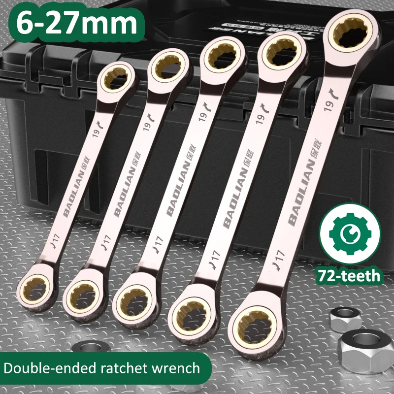 Llave Torx Universal de doble cabezal, torsión ajustable de 6-27mm, llave de trinquete para bicicleta, motocicleta, herramientas de Reparación de automóviles, herramienta manual, 1 ud.