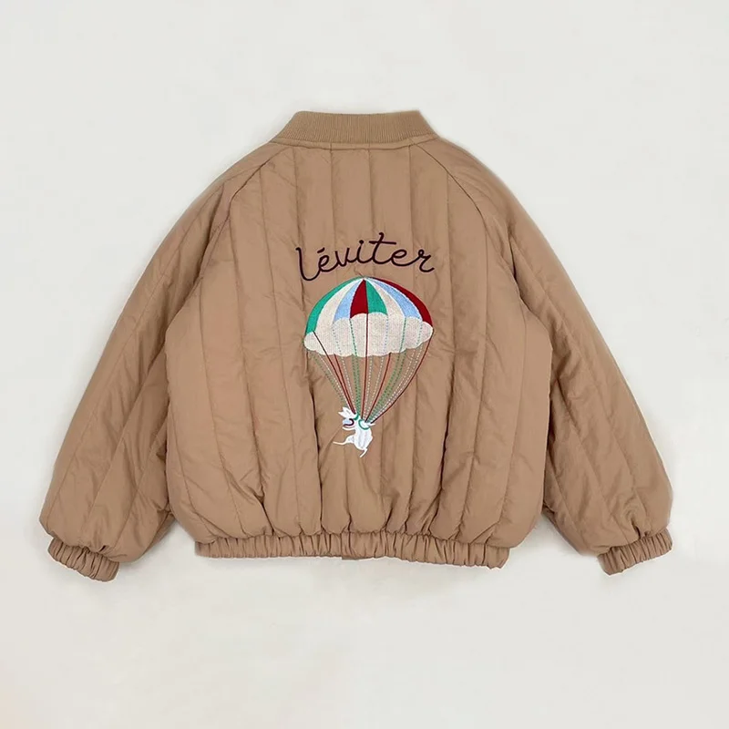 Mode kinderjassen herfst lente borduurwerk fleece jassen voor kinderen 1-7 jaar peuter jongen meisje bovenkleding