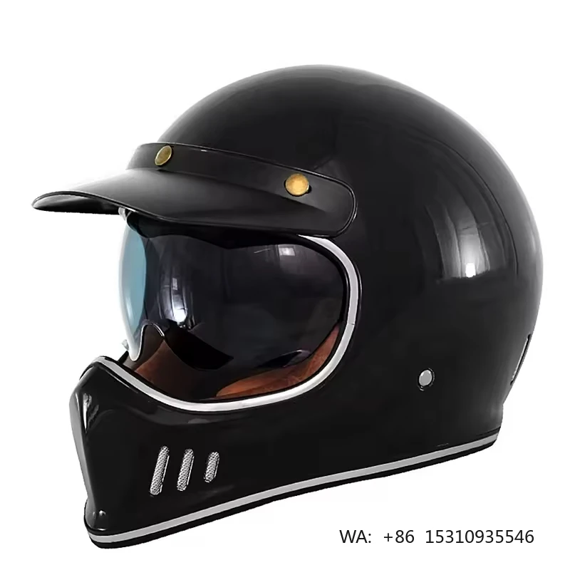 Men Motorcycle Helmet Full Face DOT Approved Moto Helmet 3C Approved Electric Scooter Motocross Helmet UV protection & HD Lens