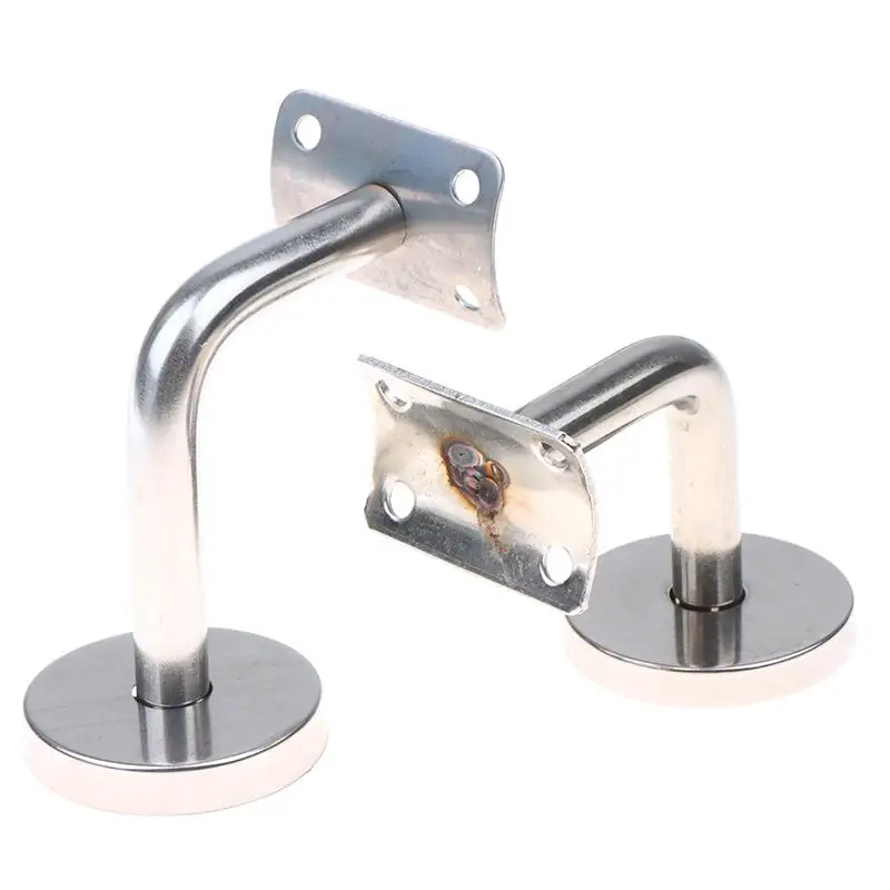 New Handrail Bracket Stainless Steel Wall Support Hand Rail Balustrade Mopstick Wall Mounted Handrail Bracket Fixing Accessories