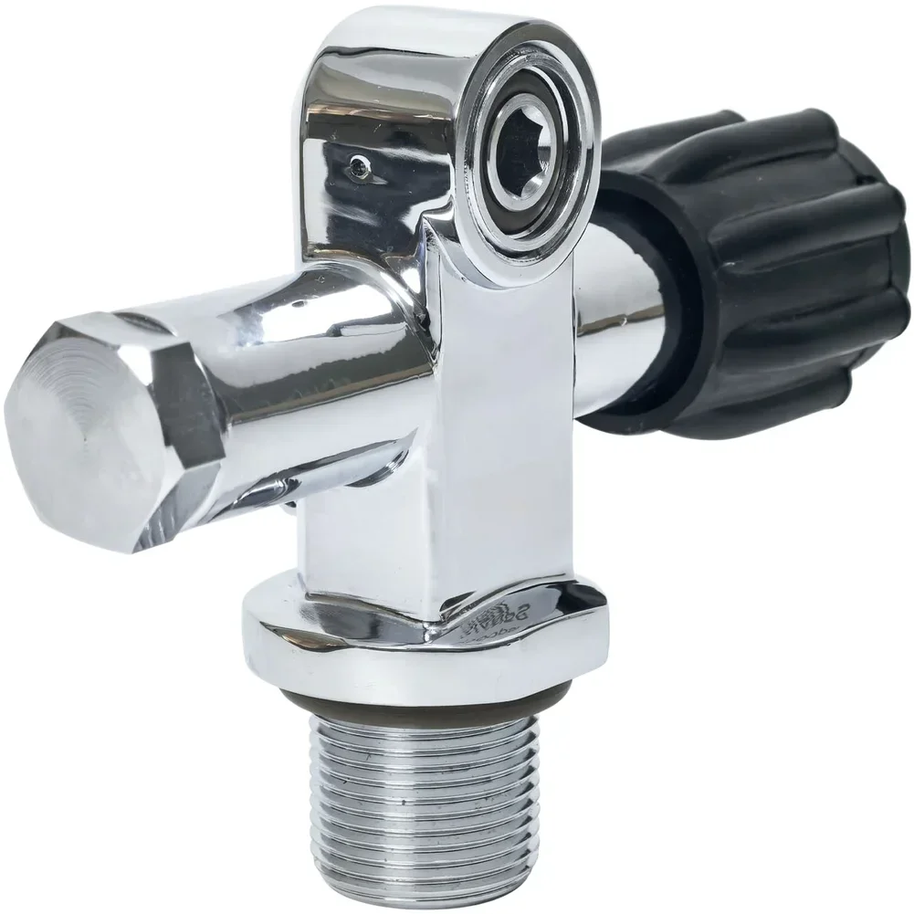 Chrome Plated Brass Scuba Double Valve Set with 3500psi Pressure Rating G3/4 Thread and Ergonomic Anti Slip Handwheel