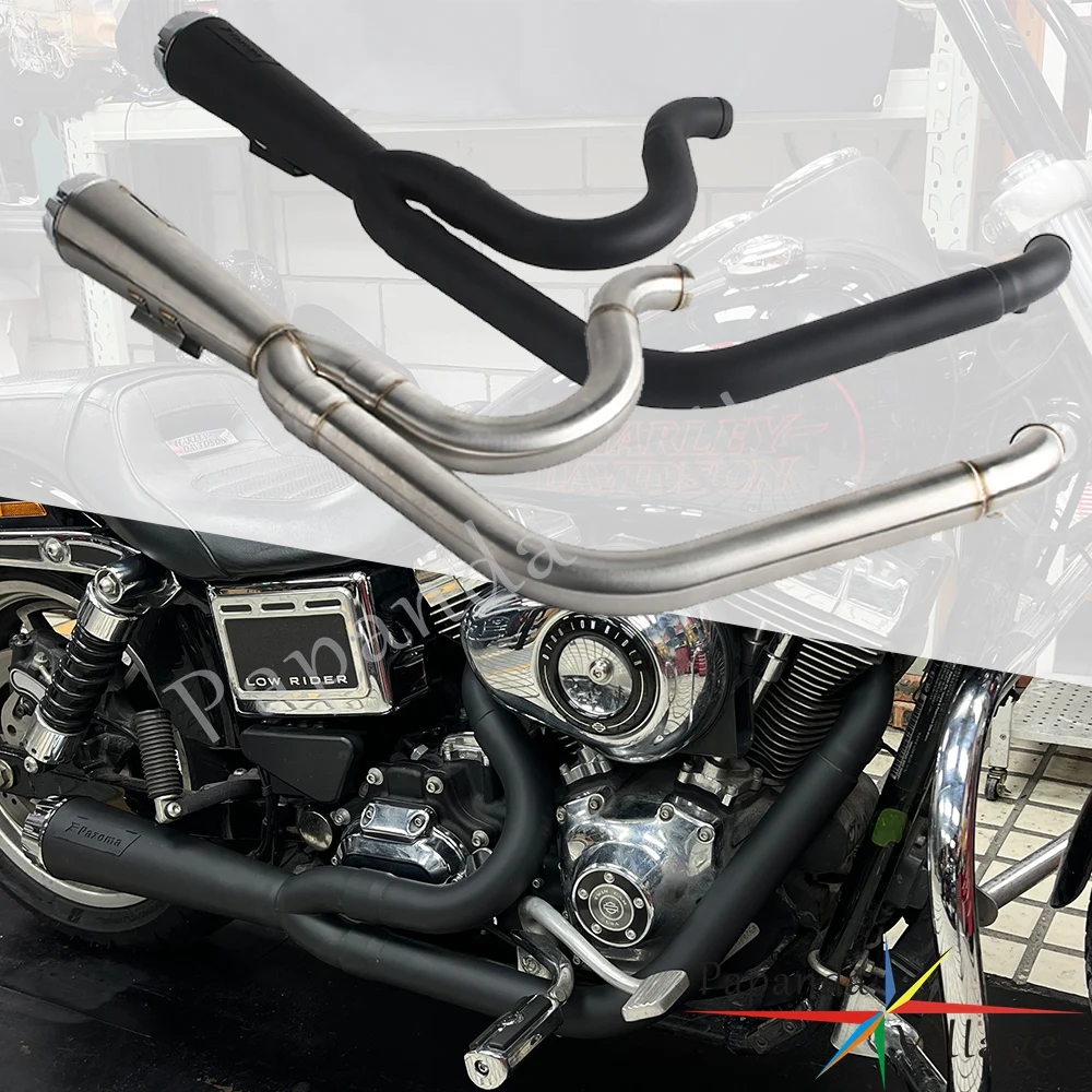Motorcycle Full Exhaust Pipe Exhausts System Mufflers For Harley Dyna Wide Super Glide Fat Street Bob Low Rider FXDF 2006-2017