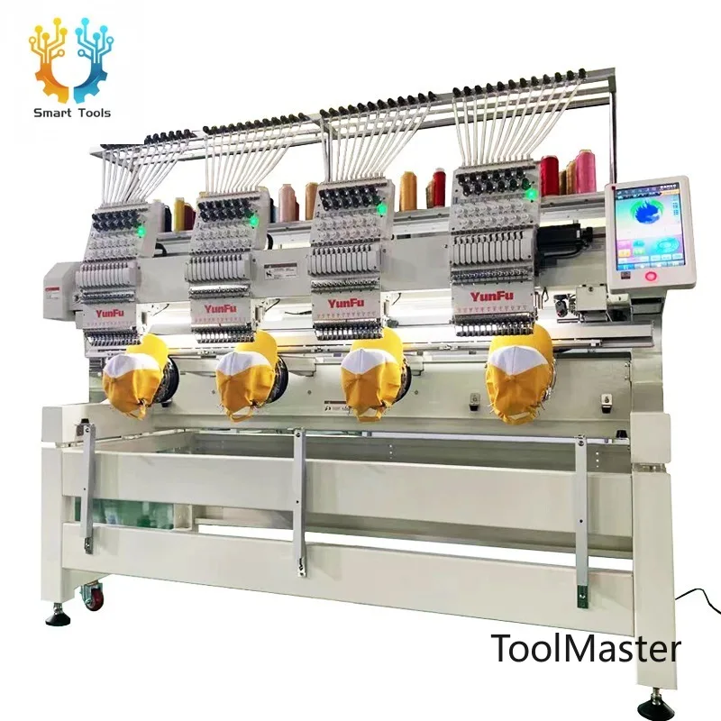 [2026] Bordadora Industrial de Cuatro Cabezas, Máquina de Coser y Bordar de 4 Cabezas para Gorras, Camisetas y Bordados Planos