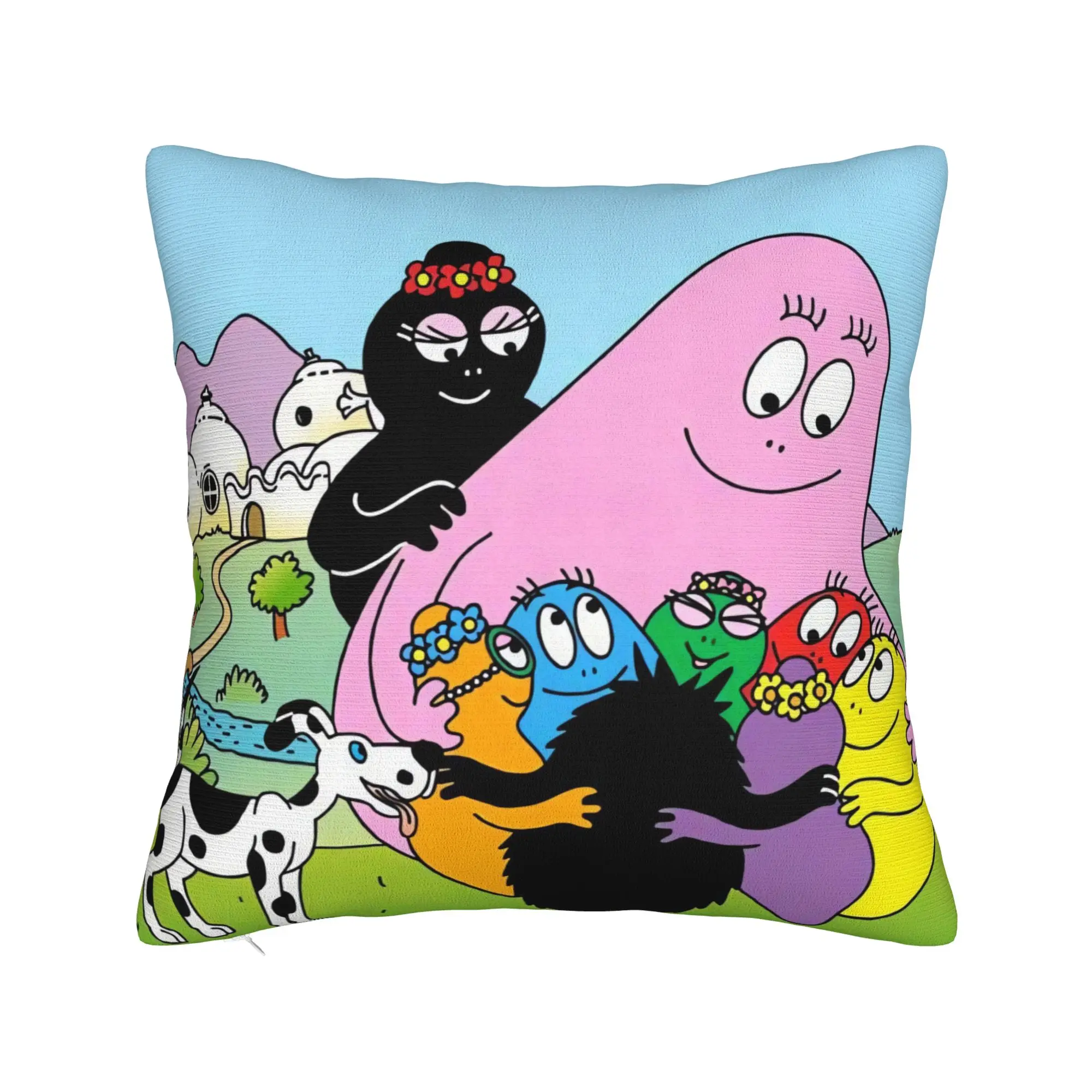 Barbapapa Barbamama Pillow Cover  Soft Cushion Cover Cute Funny Pillow Case For Office Car Home Decor