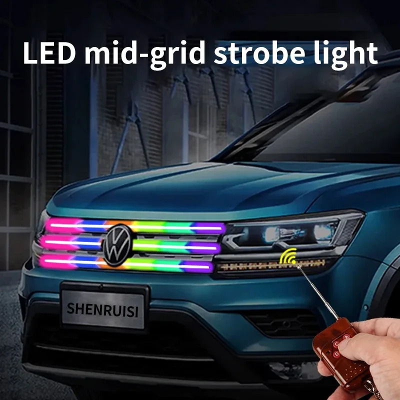 

SEEYA CAR Украшение автомобиля с сетчатыми потоковыми огнями, сканирующими дыхательными огнями, потоковыми огнями, указателями поворота, светодиодными дневными огнями