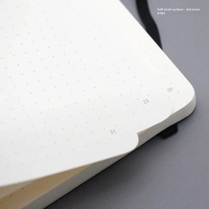 Luxury Moleskine Style Soft Leather A5 Notebook Dot Matrix Binding Pages Corporate Logo Printing Available