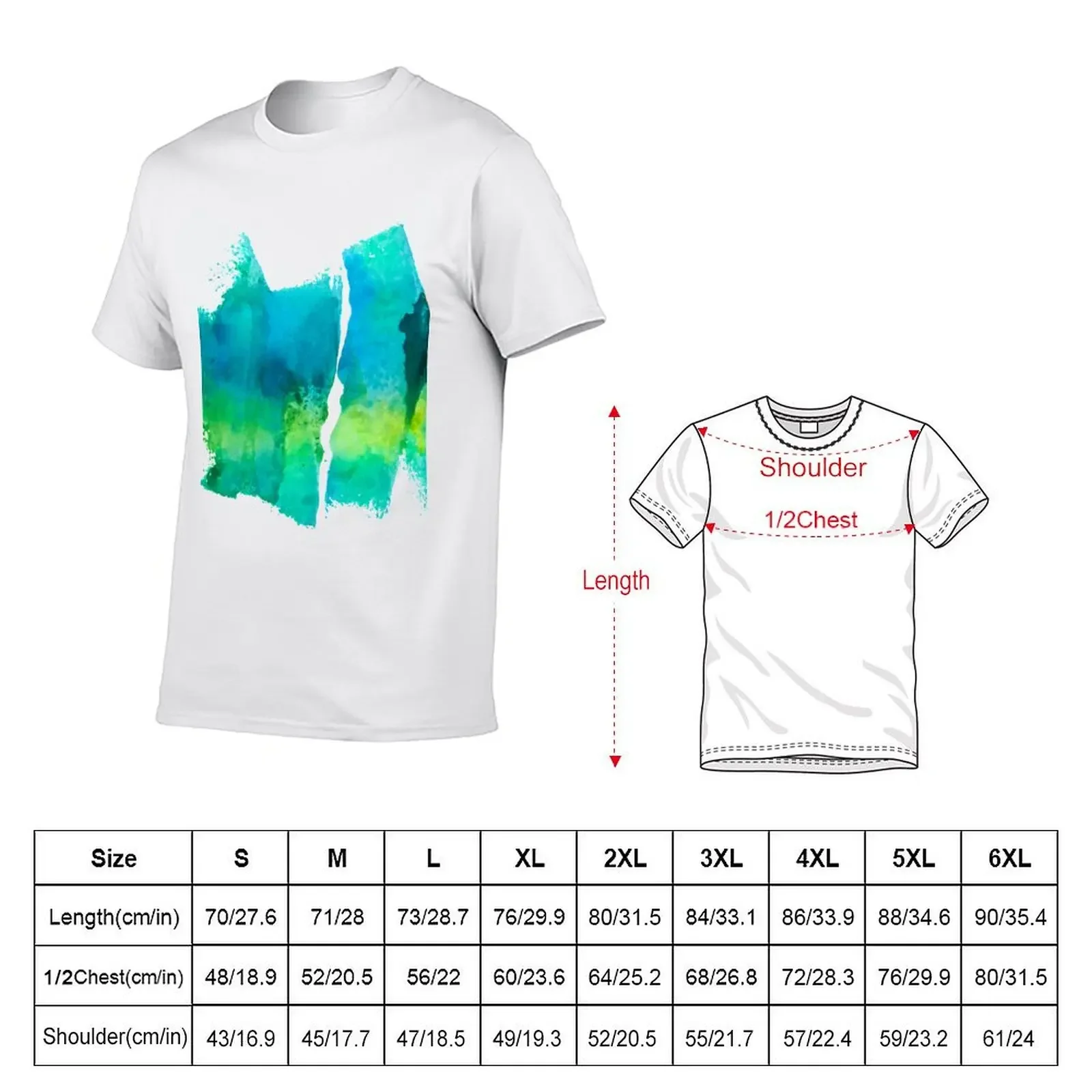 Watercolor Splash - Blue Green T-Shirt blanks for a boy plain white t shirts men