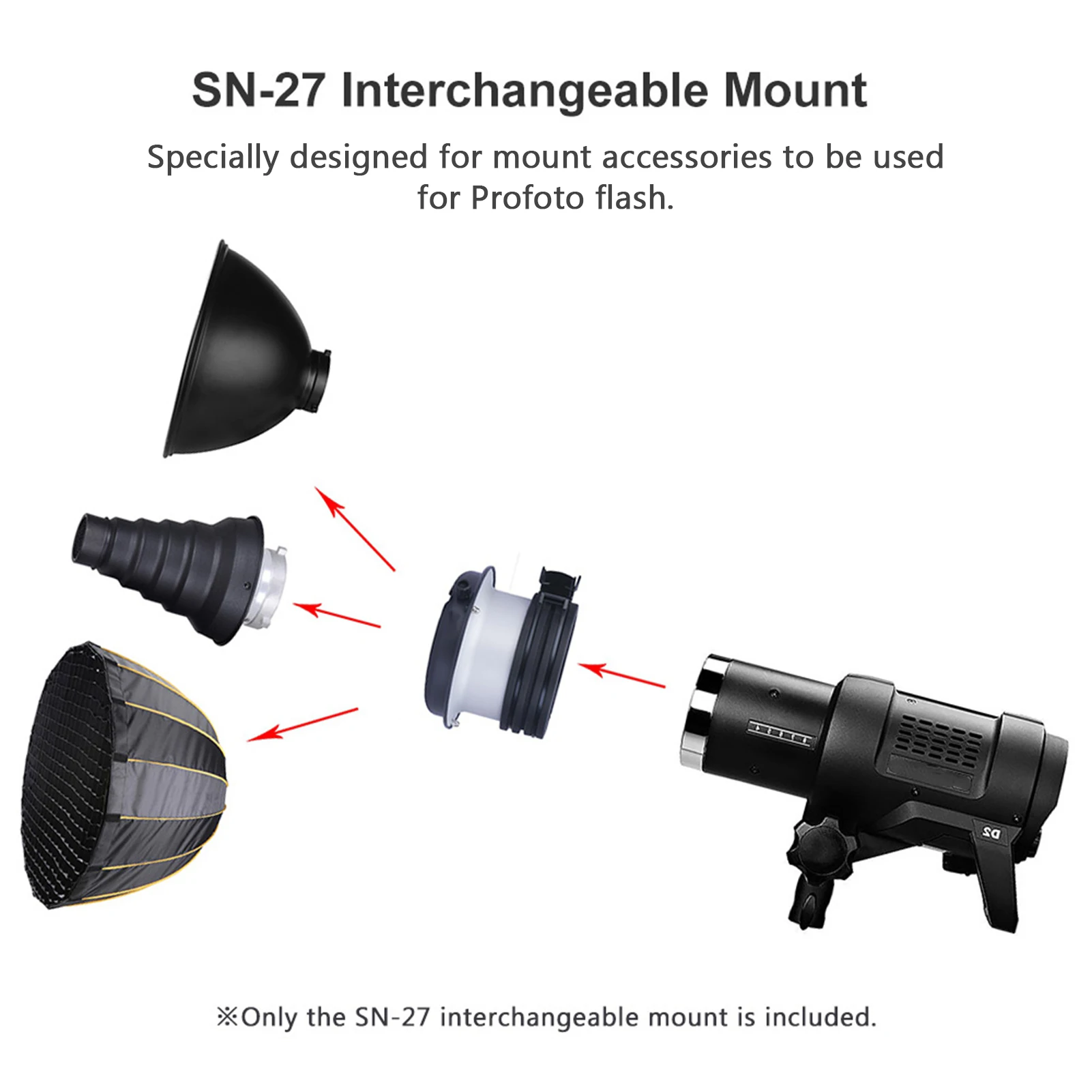 

Металлическое сменное крепление SN-27 для крепления Bowens, аксессуары для крепления Bowens, используемые для флэш-аксессуаров Profoto Flash Profoto, крепление Bowens