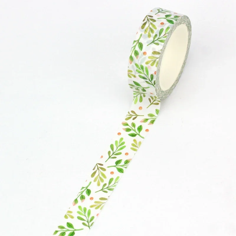 2024 NEW 1PC 10M Decor Green Leaves Spring Washi Tape for Scrapbooking Diary Adhesive Masking Tape Kawaii Stationery