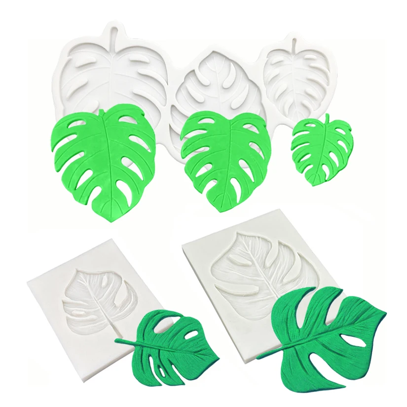 

Top Selling Monstera Deliciosa Leaf Shape Silicone Baking Mold Fondant Cake Decorating Tools oh184-fro