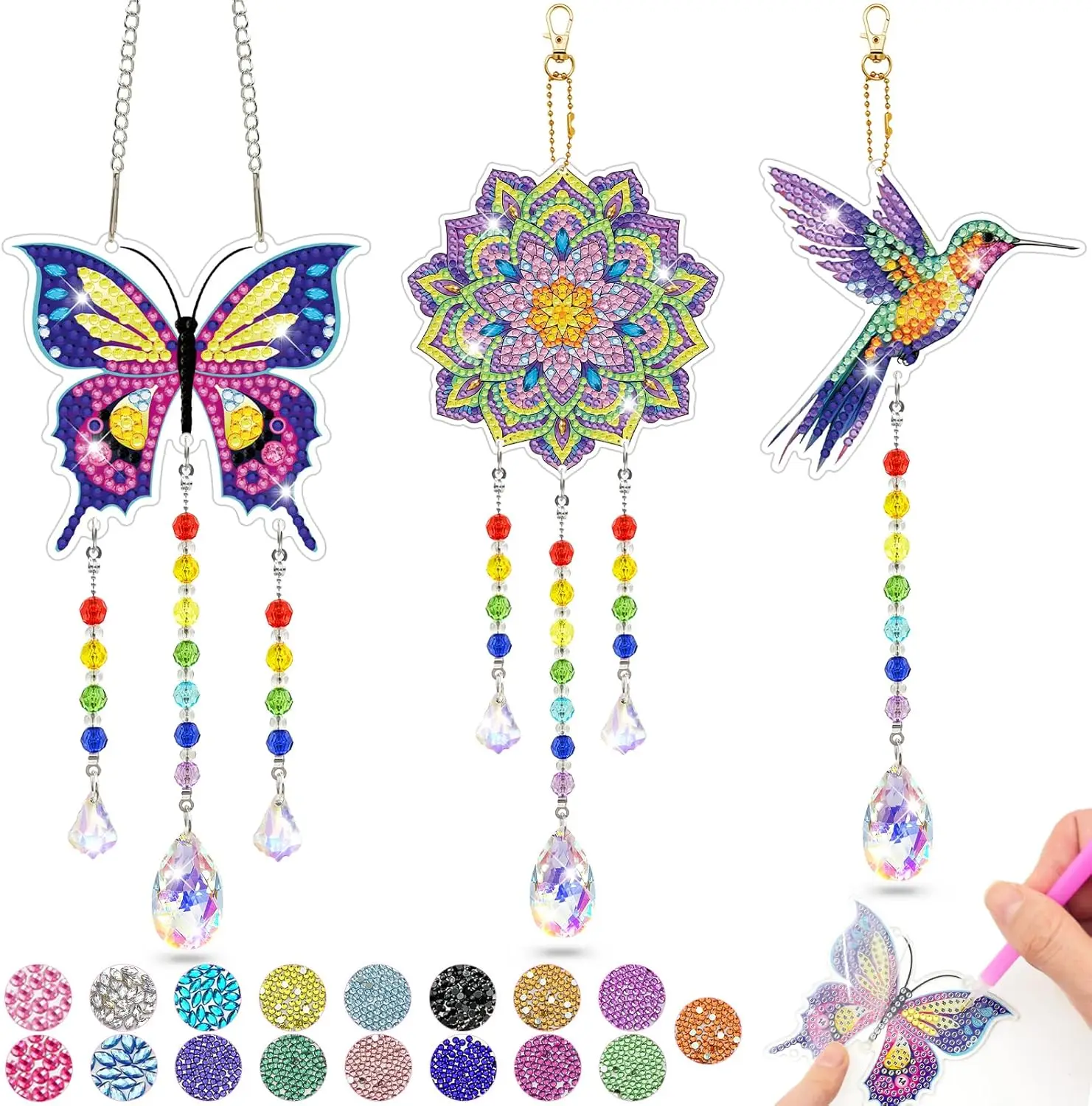 

Arts and Crafts for Kids Ages 8-12, Diamond Art Kits for Kids Birthday Gifts for 5 6 7 8 9 10 11 Year Old Girls Diamond Painting