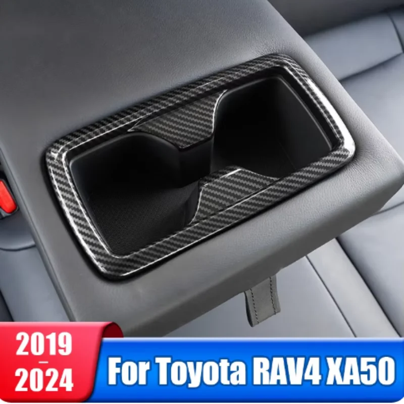 

For Toyota RAV4 2019 2020 2021 2022 2023 Sticker Styling Cover Trim Rear Back Armrest Handrail Cup Holder Gear Box Frame 1PCs