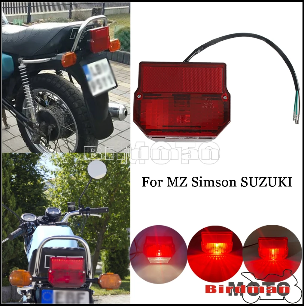 Задний фонарь мотоцикла для Suzuki TS125 150 250 MZ ETZ 250 251 301 Simson SR50 S51, светодиодный задний фонарь номерного знака, стоп-сигнал