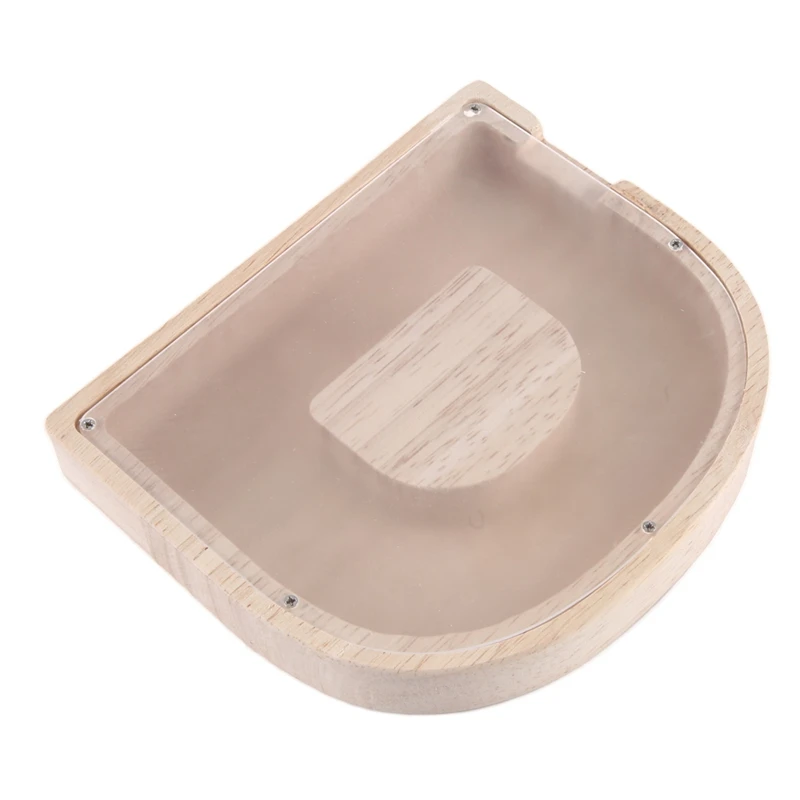 1 PCS 나무 편지 돼지 저금통 영어 알파벳 저축 항아리 투명 유리 동전 저축 항아리 D