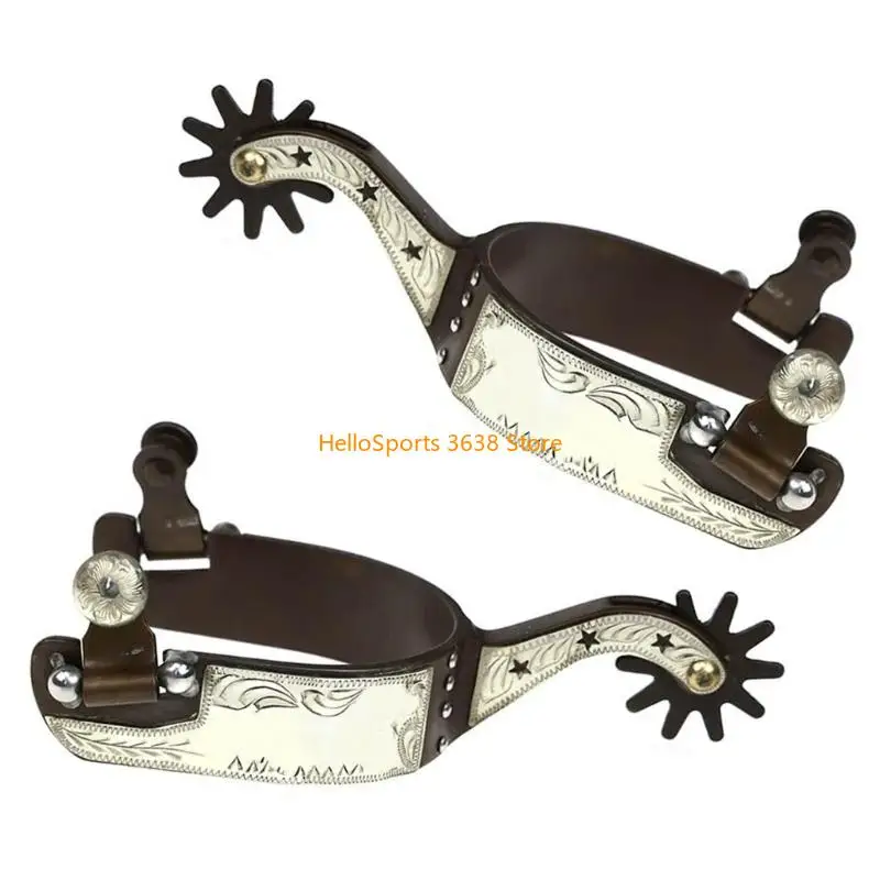 A52F منخفض الكربون الحصان الصلب تحفيز Western Cowboy Horse Spur Horse Boot for Eversiros Competition Entertainment