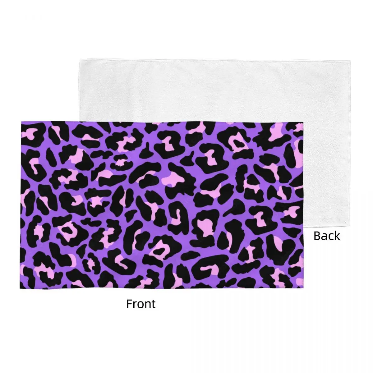 Neon Purple And Pink Leopard Seamless Pattern Super Soft Cotton Face Towel Quick Dry Animal Cheetah Yoga Towels