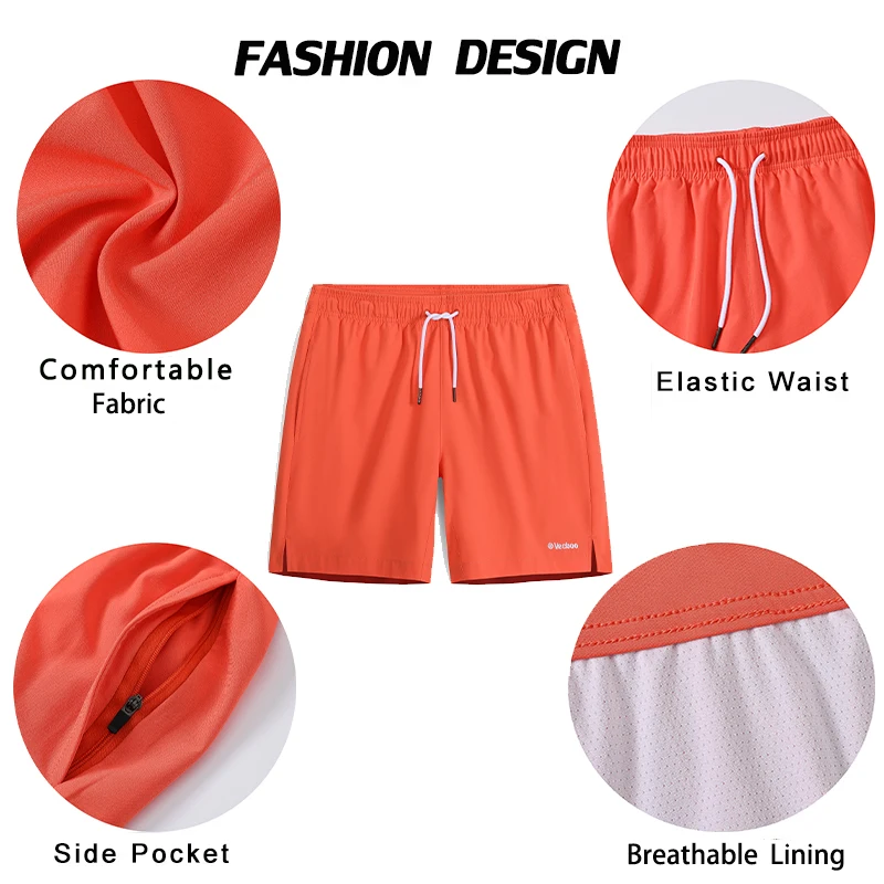 وصل حديثًا لعام 2025 شورت للرجال بلون واحد جيوب بسحاب للصالة الرياضية وضبط الخصر والشاطئ 2 in1 Bañador Hombre ملابس سباحة متعددة الألوان