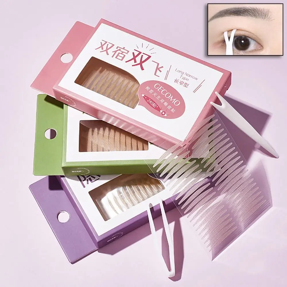 240PCS Nastro per doppia palpebra multi-dimensione di lunga durata Strumenti per occhi grandi autoadesivi naturali Nastro per sollevamento occhi impermeabile senza traccia unisex