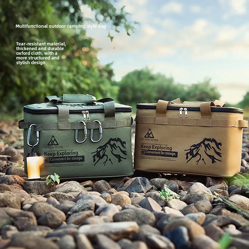 

Camping Cookware Storage Bag, Multi-Color Large Capacity Wear-Resistant Tool Kit, Outdoor Picnic Equipment Portable Storage Bag